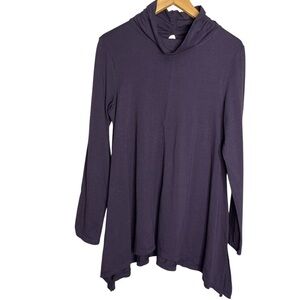 Neon Buddha Asymmetrical Long Sleeve Tunic in Purple, size S